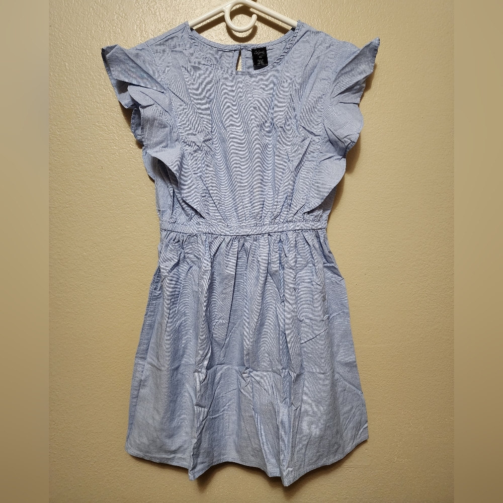 Girls Light Blue Ruffle Dress